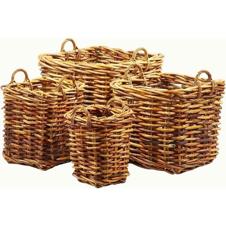Dickes CL Rattan Korb CESTINO natural ca. 70x70cm Griffe Pflanzkorb Wäschekorb – Bild 3