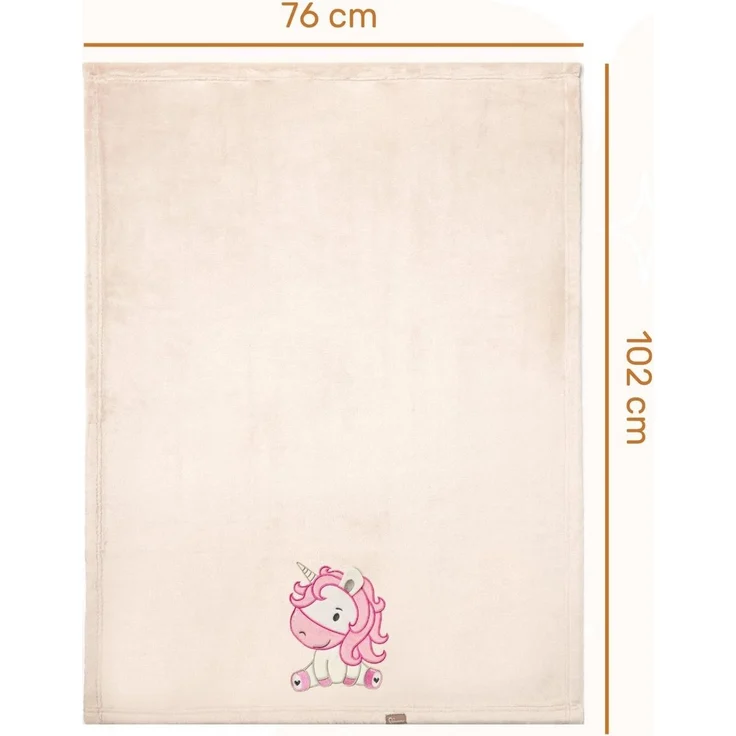 Be Mammy Warme Kuscheldecke Babydecke Blanket Baby Geschenk BE20-168 (Beige - Einhorn) – Bild 2