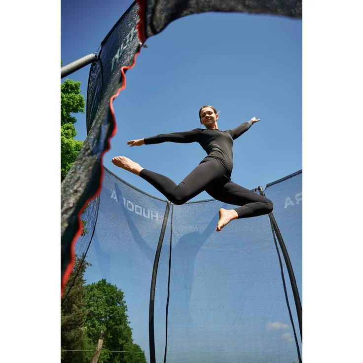 Hudora '4square' Trampolin mit Sicherheitsnetz, Stahl schwarz, 288 x 410 x 272 cm – Bild 7