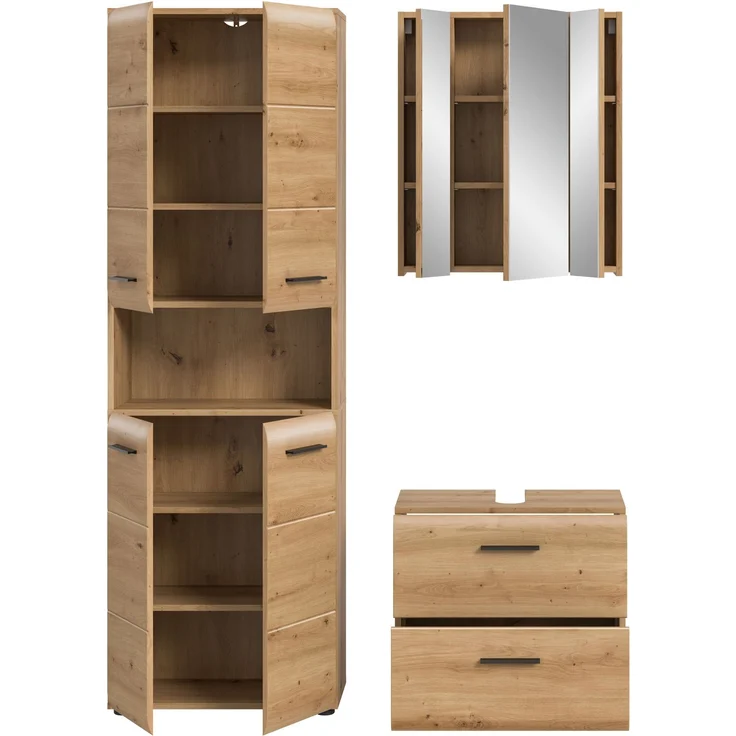 Badkombination (B/H/T: 135x185x30 cm) in Artisan Oak Nachbildung und Artisan Oak Nachbildung – Bild 3