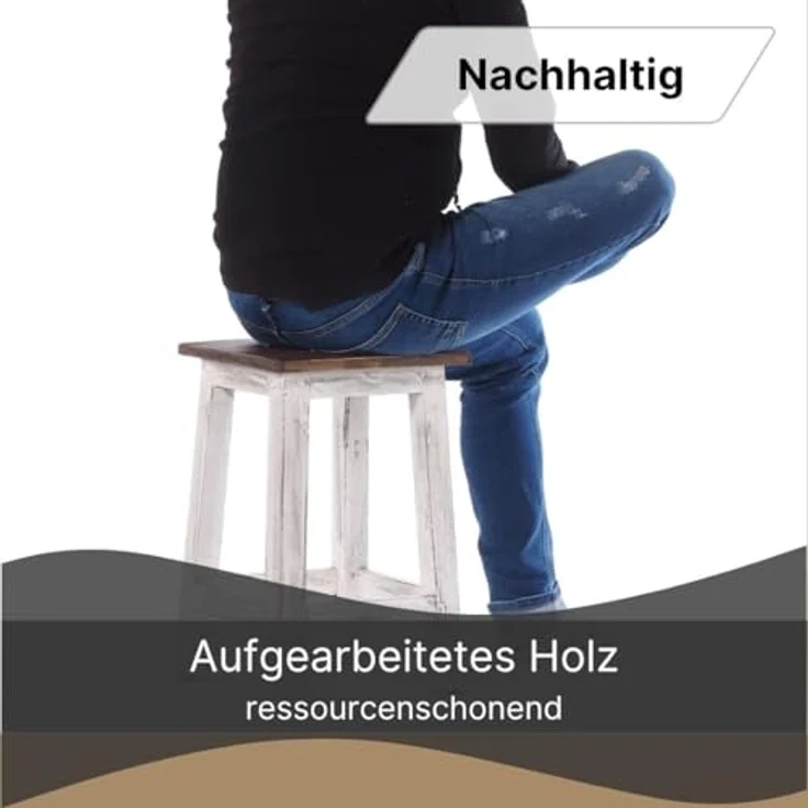 DESIGN DELIGHTS Hocker Sitzhocker MADERO, 48x30cm(HxB) Altholz Holzhocker, massivholz Hocker – Bild 4