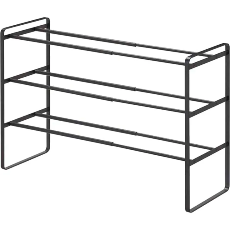 Yamazaki Schuhregal "Tower" aus Metall, klein, minimalistisch, ausziehbar 41-70 x 46 x 25 cm, platzsparend, Schuhständer, Schuhablage, erweiterbar