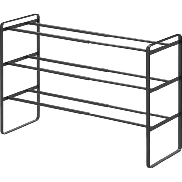 Yamazaki Schuhregal "Tower" aus Metall, klein, minimalistisch, ausziehbar 41-70 x 46 x 25 cm, platzsparend, Schuhständer, Schuhablage, erweiterbar