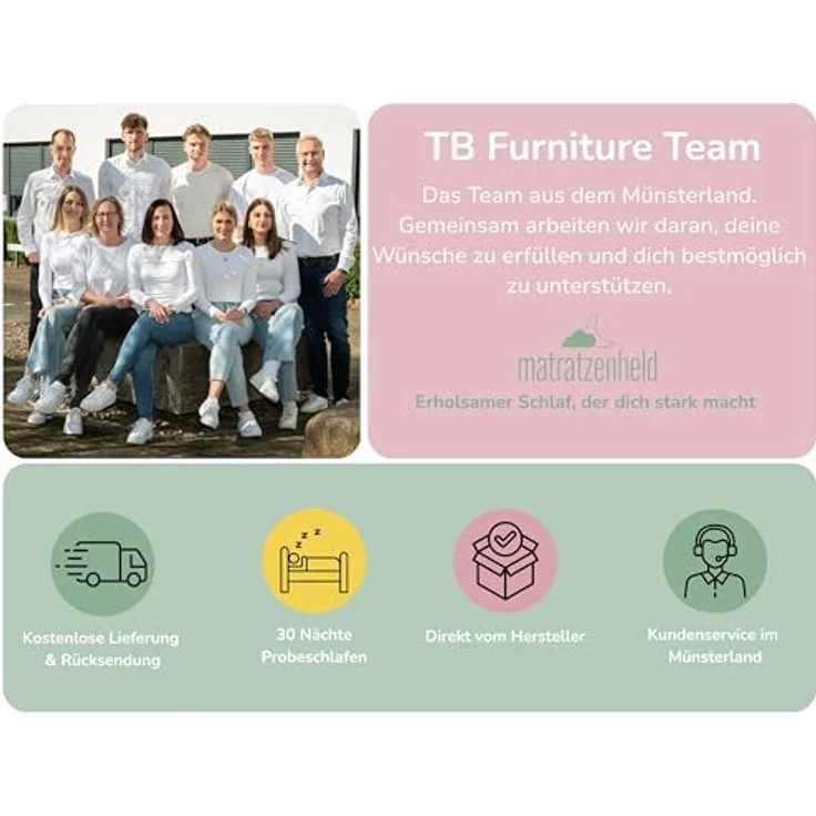 Matratzenheld Relax 7-Zonen Taschenfederkernmatratze, ergonomische 80 x 200 cm, 18 cm hoch, H3, für optimale Druckentlastung und Luftzirkulation – Bild 6