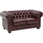Chesterfield Sofa 2-Sitzer Echtleder antik rot 155x72x90 cm massivum Serie Chesterfield Ledersofa Clubsofa Herrensofa Wohnzimmer