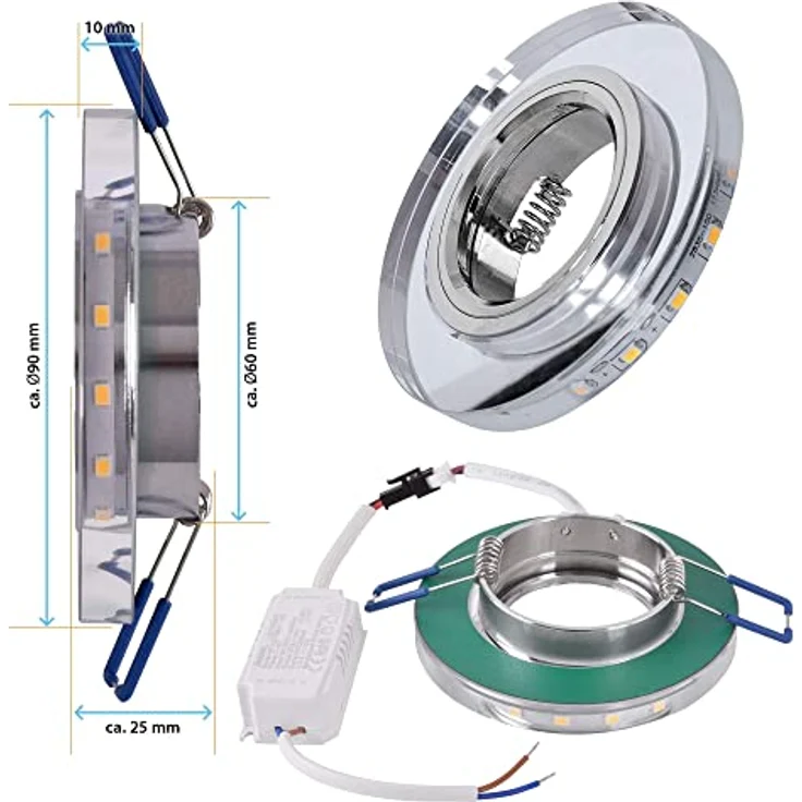 Maxkomfort Einbauleuchte 4111-4112, LED wechselbar, ohne Leuchtmittel, warmweiß, 3000K, einbauleuchte – Bild 7