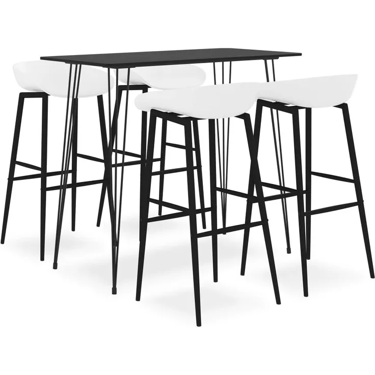 vidaXL 5-tlg. Bar-Set Schwarz und Weiß 3057382