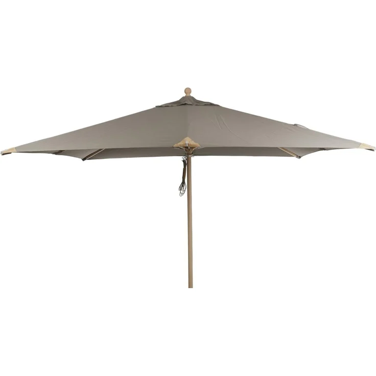Sonnenschirm Como aus Buchenholz und Polyester, modern skandinavisch, taupe, 3x3 m, für Outdoor – Bild 1