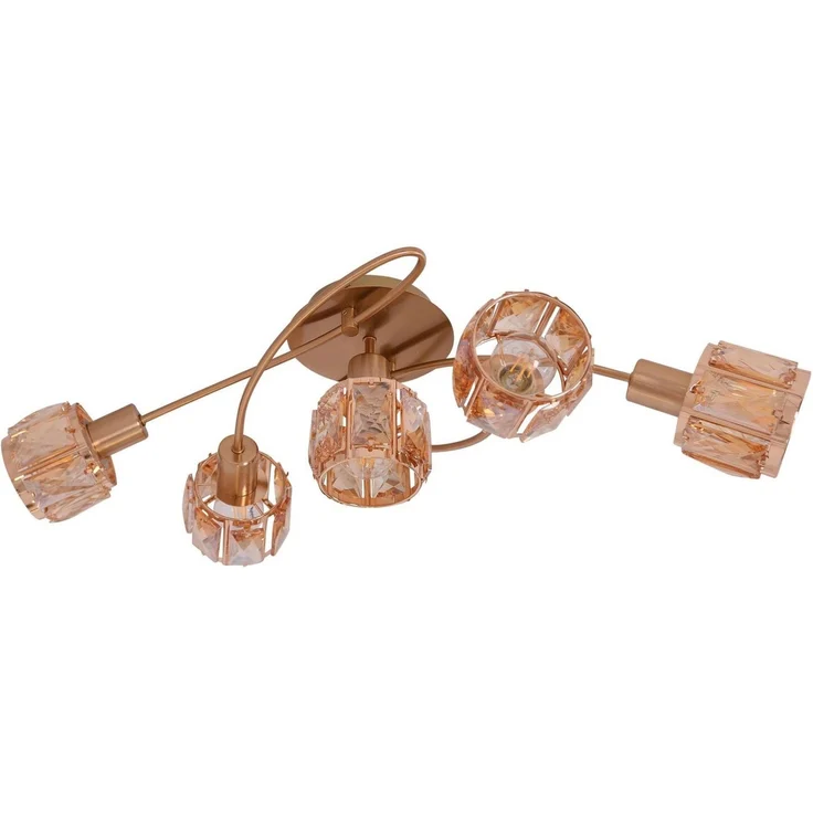 näve LED Deckenleuchte Josefa, LED wechselbar, Warmweiß, 5 flammig Deckenleuchte, 5xE14 max. 40W, Material: Metall(Eisen) Glas – Bild 5