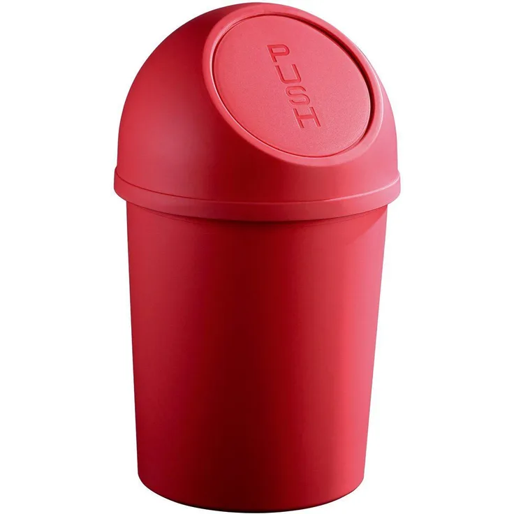 Helit H2401025 - Push-Abfallbehälter ''the flip'' 6L, rot