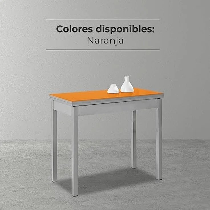 ASTIMESA Buchart: Küchentisch, Metall, Orange, 80 x 40 cm – Bild 7