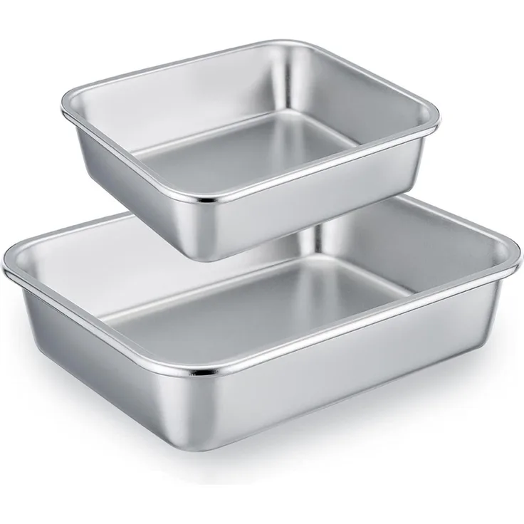 Homikit Auflaufform Set Edelstahl Rechteckig Kuchenform Backform Tiramisu