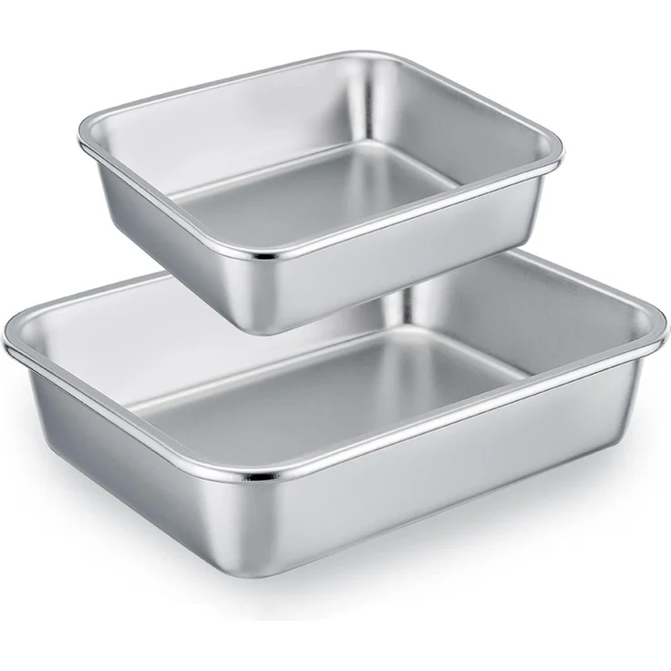 Homikit Auflaufform Set Edelstahl Rechteckig Kuchenform Backform Tiramisu – Bild 1