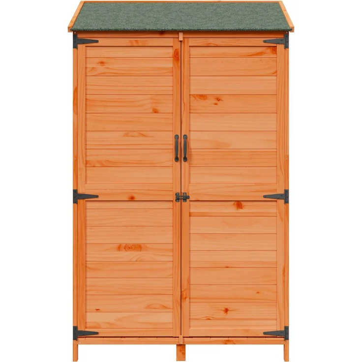 vidaXL Gartenschuppen Braun 106,5 x 56 x 176 cm Massivholz aus Fichte 42033451 – Bild 5