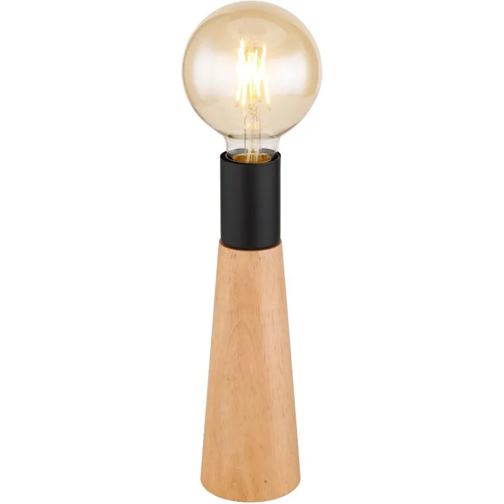 Kira Tischleuchte Holz Dunkelbraun, 1X E27
