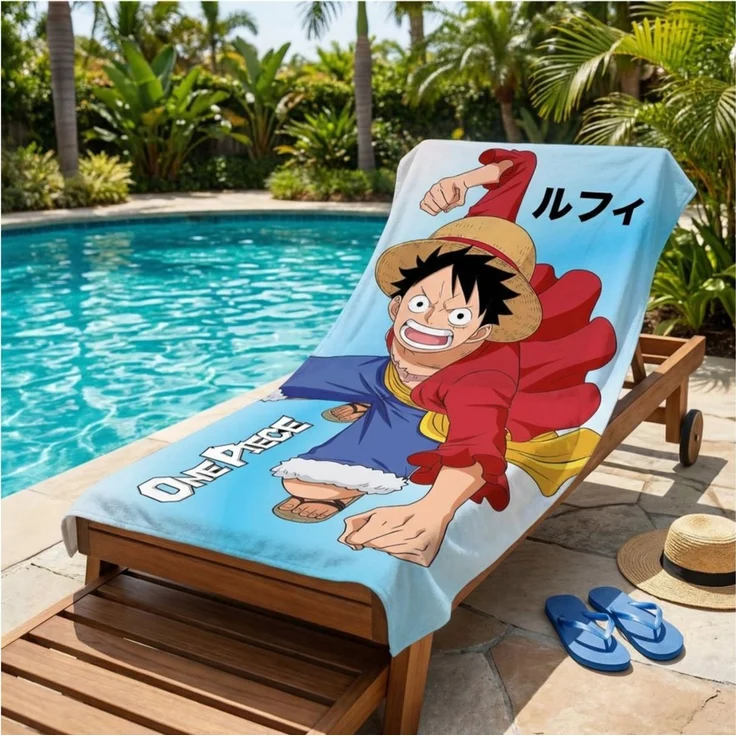 One Piece Anime Strandtuch One Piece Monkey D Ruffy Mikrofaser Strandtuch Badetuch 70x140 – Bild 2