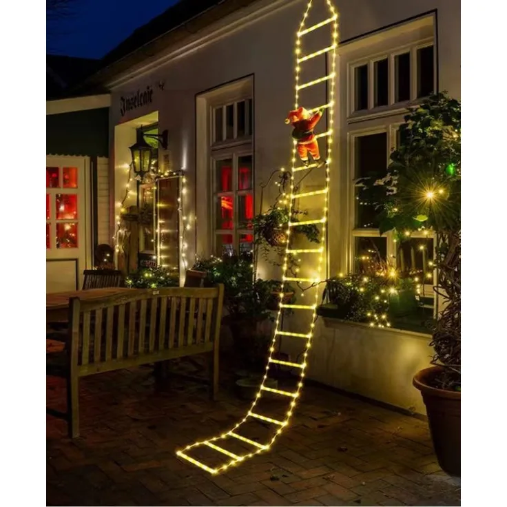 ABC Weihnachts-Lichterleiter mit Weihnachtsmann, 2 m