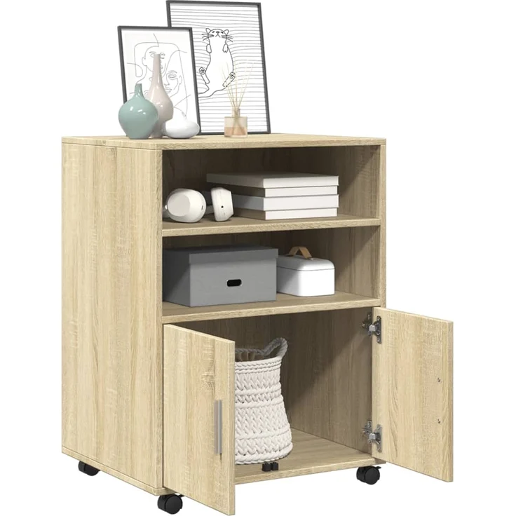 vidaXL Rollschrank Sonoma-Eiche 60x48x81 cm Holzwerkstoff 853166 – Bild 2