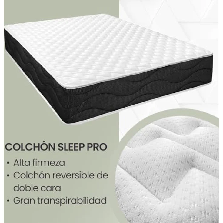 Homey Viskoelastische Matratze Sleep Pro wendbar (Winter-Sommer), Härtegrad mittel bis hoch, Dicke 30 cm, milbendicht, antibakteriell und hypoallergen, 105x190 cm – Bild 5