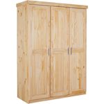 Kleiderschrank Pelle 3 Türen Kiefer natur lackiert