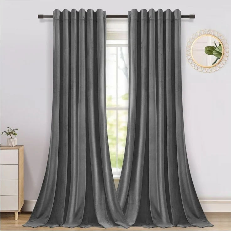 BTTO V&G Gardine Vorhang blickdicht,Verdunklungsgardine,Vorhang Samt Velvet (2 St), abdunkelnd, Thermogardine – Bild 1