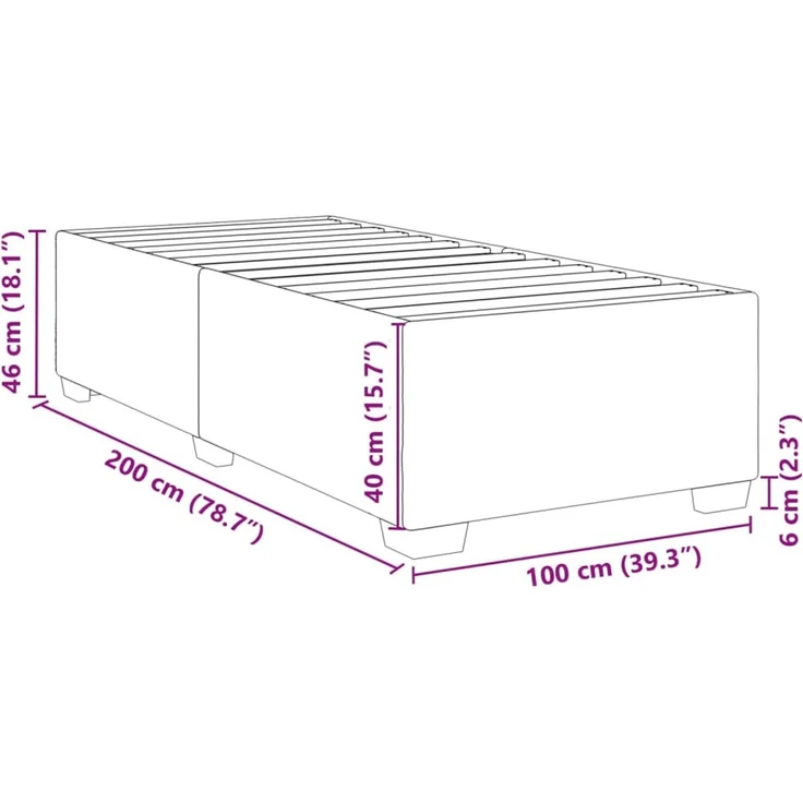 vidaXL Bettgestell ohne Matratze Dunkelgrau 100x200 cm Stoff 3284451 – Bild 9
