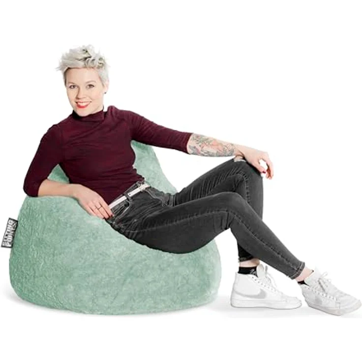 Sitting Point Sitzsack Fluffy Hearts XL ca. 220 Liter Salbei – Bild 6