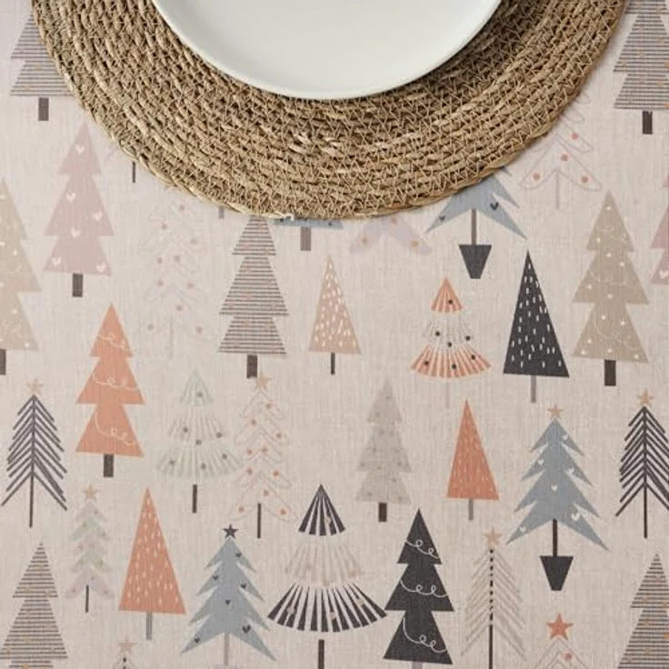 Belum Weihnachtstischdecke, 300x140 cm, schmutzabweisend, 100% Baumwolle, harzfrei, kein Wachstuch, Baumwollgefühl, wasserdicht, flüssigkeitsabweisend – Bild 5