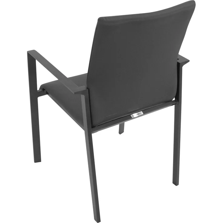 DEGAMO ALMADA Garten-Stapelsessel, Aluminium + Kunstgewebe, anthrazit/grau, 58cm 4-er Set – Bild 3