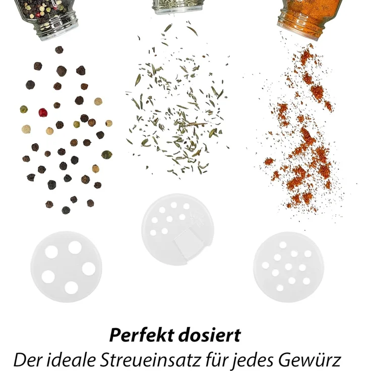 VonBueren Gewürzstreuer VonBueren Gewürzgläser eckig leer Bambusdeckel mit Streueinsatz, (24-tlg) – Bild 5