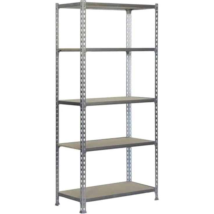 SimonRack Schwerlastregal, Lagerregal, 200 x 110 x 40 cm, Metallregal, Kellerregal, Biegestelle 200 kg, 5 Holzfachböden, Verzinkt/Holz - Maderclick – Bild 1