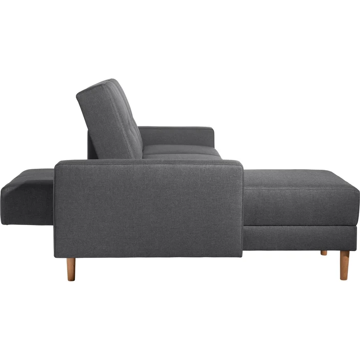Funktionssofa mit Hocker Kattie Flachgewebe graphit – Bild 8