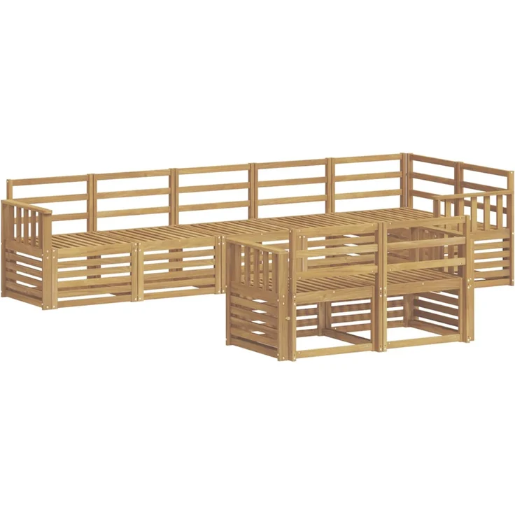 vidaXL Outdoor-Sofagarnitur 8 stk. 8-Sitzer Weiß Massivholz Akazie 3392024 – Bild 2