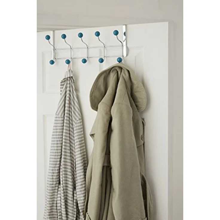 Premier Housewares Türgarderobe, 10 Haken türkis, Chrom, Kunststoff, 12 x 41 x 17 – Bild 5