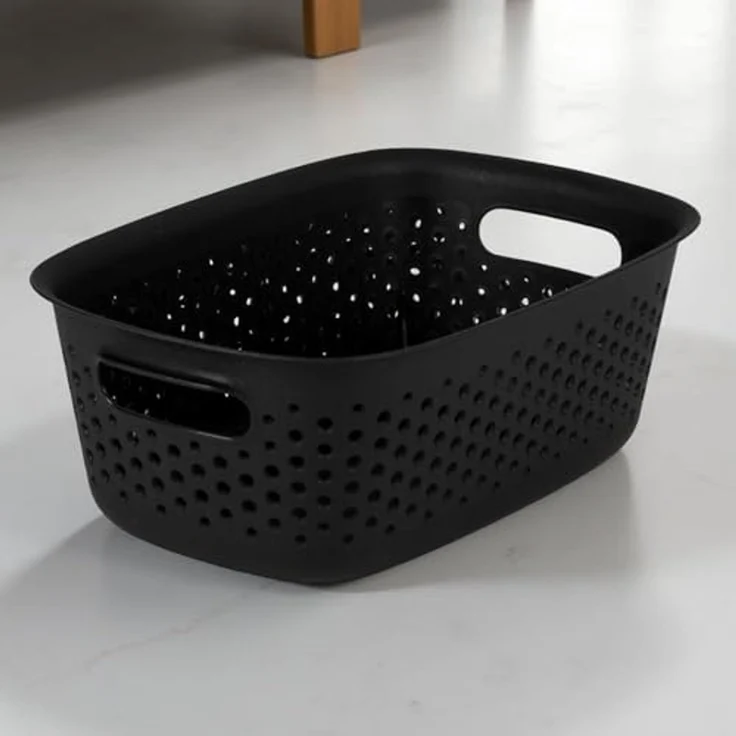 6x Aufbewahrungskorb Box 28cm Körbe 100% recycled 3,5L schwarz Korb Boxen Set 6 Stück – Bild 4
