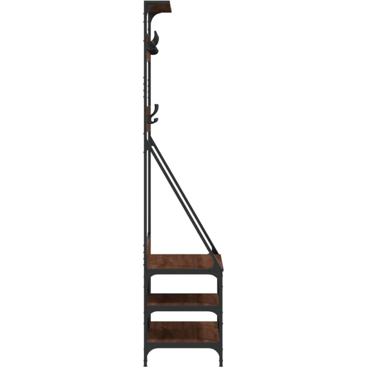 vidaXL Kleiderständer mit Schuhablage Braun Eichen-Optik 80x40x184 cm 837866 – Bild 8