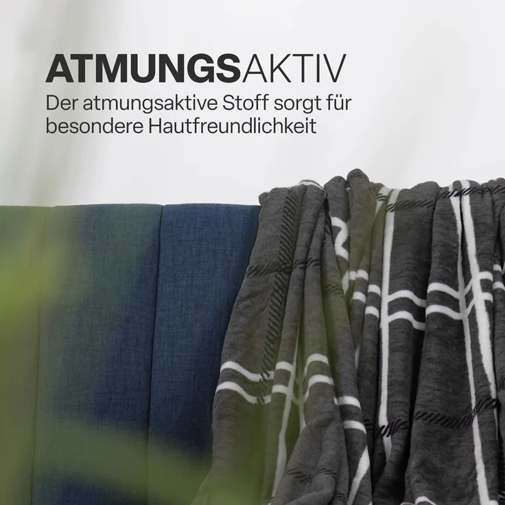 Kuscheldecke ( Dunkelgrau ) XXL - 220x240cm - hochwertige Fleecedecke, große weiche Wohndecke Karo Muster - kuschelig weich – Bild 6