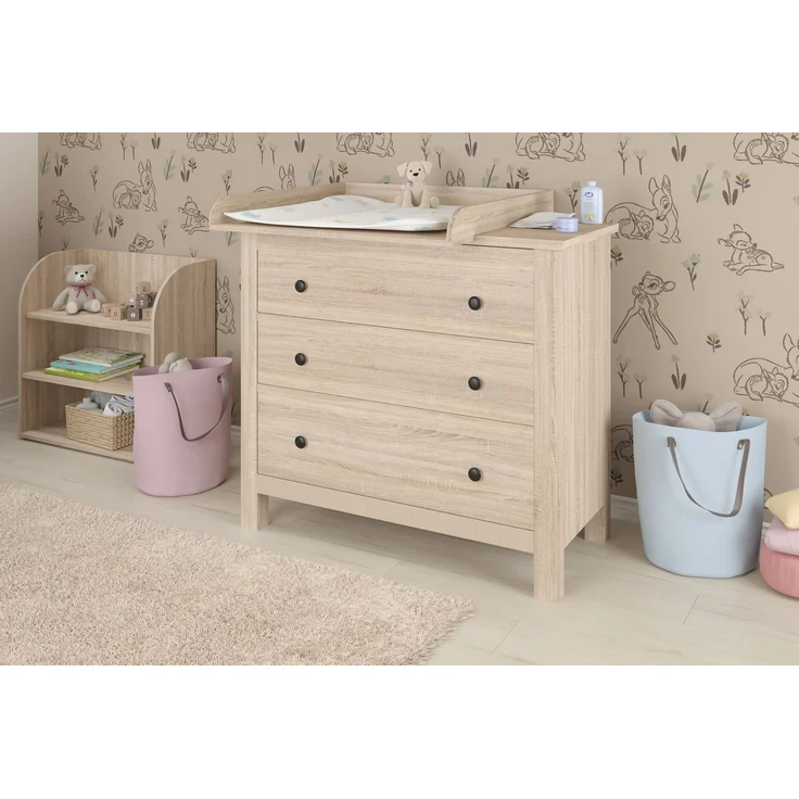 Shefa Kids Wickelaufsatz 800 für IKEA Kommoden (MALM, HEMNES, NORDLI), Eiche Dekor, 80x74cm – Bild 5