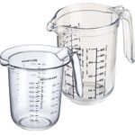 WESTMARK Messbecher Set 2tlg, Messkannen 0,5 l und 1 l, mehrsprachige Messskalen, Gerda, SAN