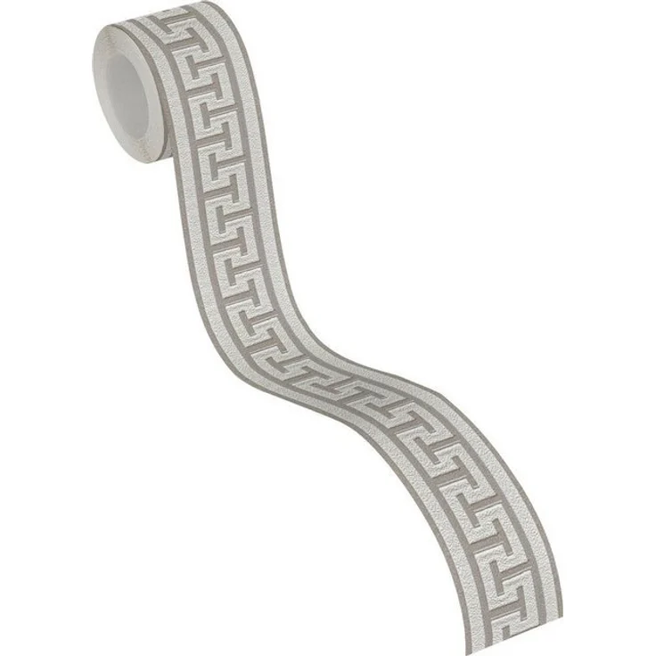 A.S. Création Bordüre Only Borders 11, leicht strukturiert, gemustert, geometrisch, grafisch, Tapete Bordüre Mäander Bordüre Metallic Borte Wohnzimmer Design Optik – Bild 4
