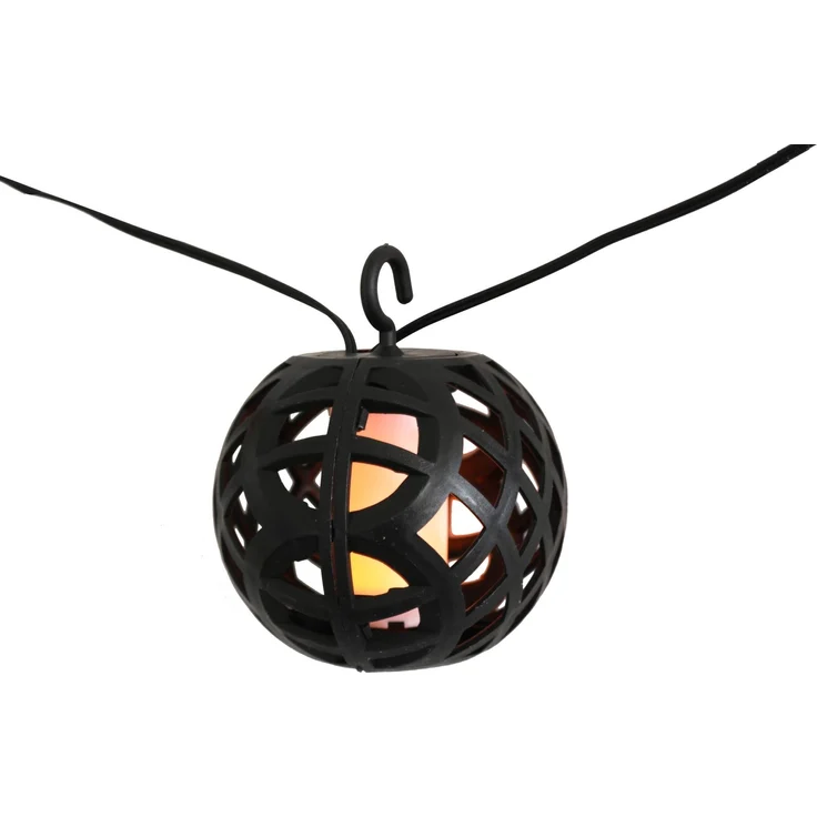 Solar Lichterkette mit 8 Lampion Kugel Laternen Flammeneffekt 80 SMD LED – Bild 5