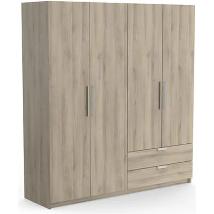 Kleiderschrank >Glory2< in Kronberg Eiche aus Holzwerkstoff - 178x192x51 (BxHxT)