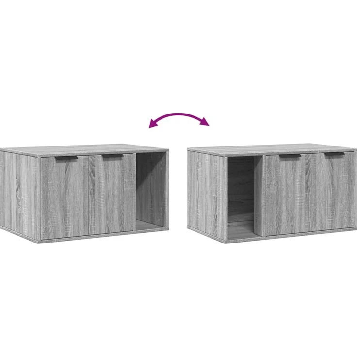vidaXL Katzenklo Grau Sonoma 80x50x45 cm Holzwerkstoff 857738 – Bild 8