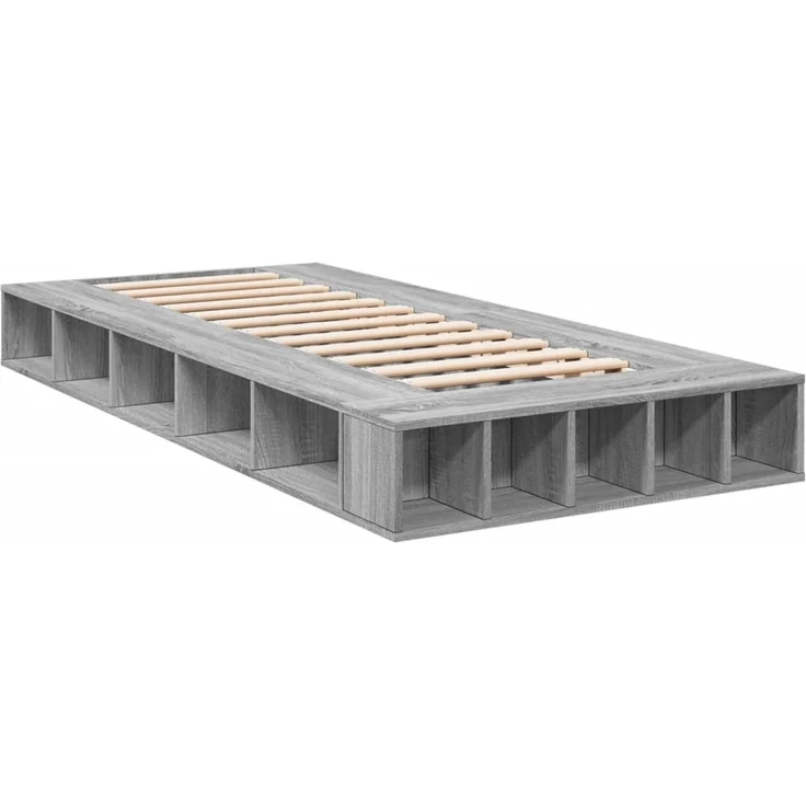 vidaXL Bettgestell Grau Sonoma 90x200 cm Holzwerkstoff 3280522 – Bild 3