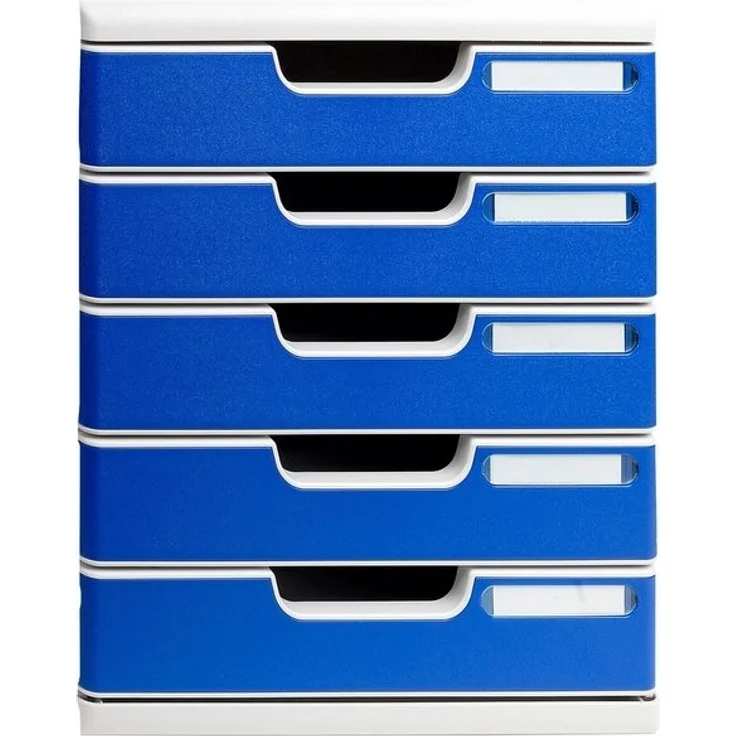 Exacompta Bürobox A4 5 Schübe lichtgrau/blau – Bild 4