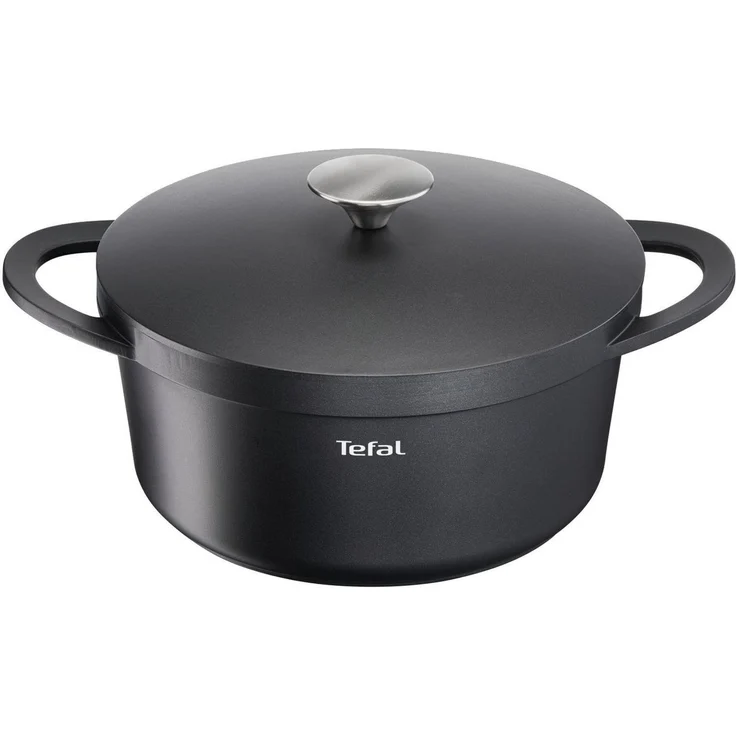 TEFAL TRATTORIA E21846 Schmortopf 24 cm | Aluguss | Gussdeckel | Antihaft-Beschichtung | gute Wärmespeicherung | Schmorgerichte | Silikon Griffschutz | Bratentopf | induktionsgeeignet, Schwarz – Bild 4