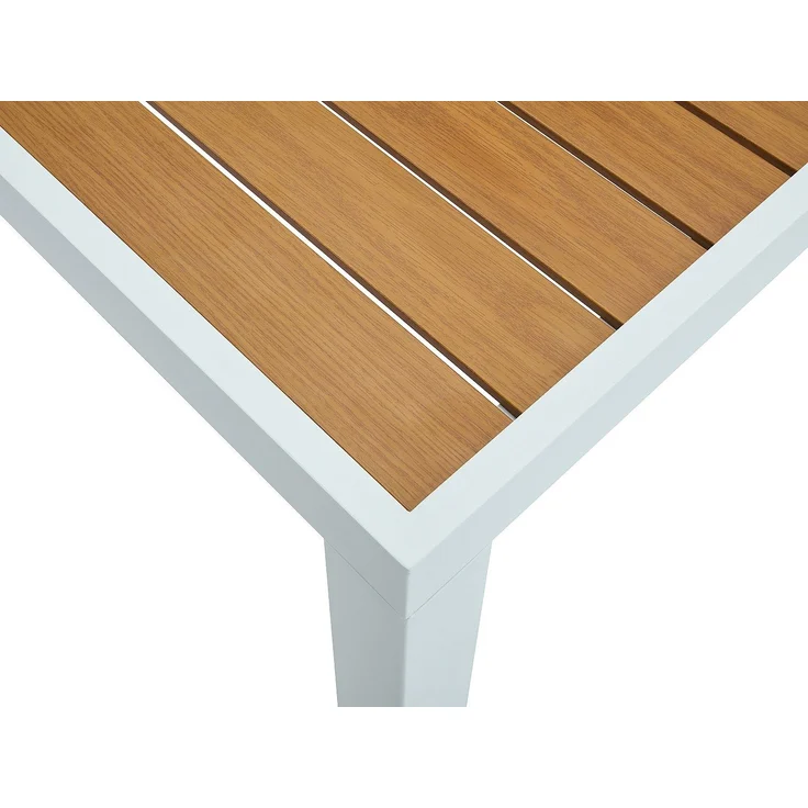 Vente-unique - Garten-Esstisch quadratisch - Aluminium - 140 cm - Holzfarben hell & Weiß - MACILA von MYLIA – Bild 7