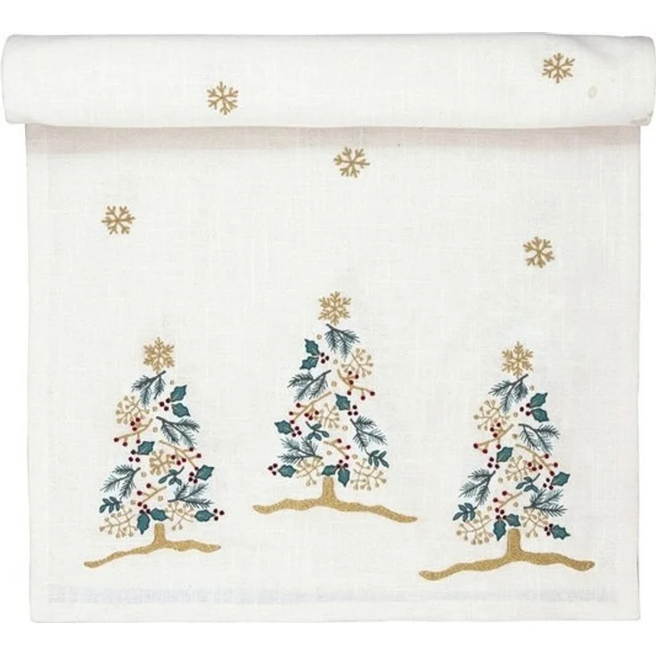 Greengate Tischläufer Lucie Xmas Tischläufer bestickt white 140xx45cm – Bild 3
