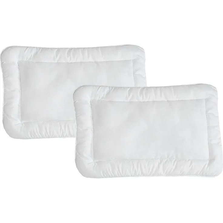 KiGATEX Babykissen Flachkissen 2er Set, sanft und weich, für süße Träume, 60 x 40 cm, Allergiker geeignet, pflegeleicht
