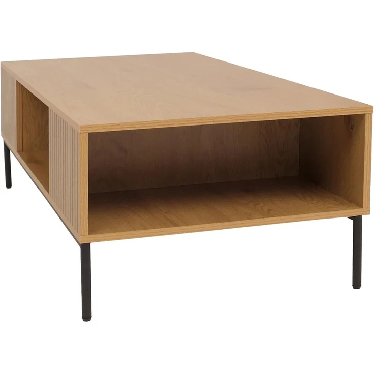 Couchtisch HWC-O39, Tisch Sofatisch Beistelltisch Ablage, Melamin MDF 39x120x60cm ~ natur – Bild 7